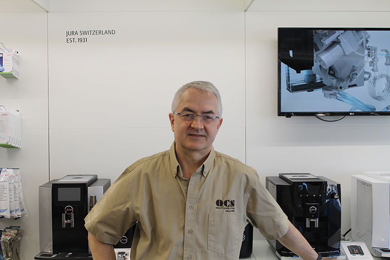 In-house technician from Quality Coffee Systems in uniform