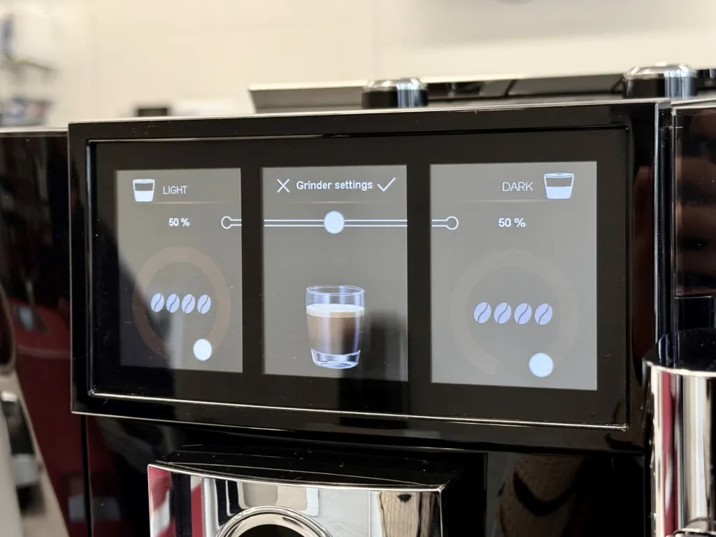 JURA J8 twin grinder settings