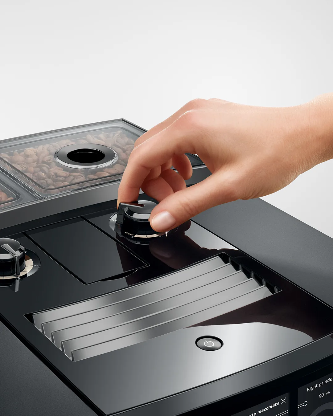 JURA J10 twin Diamond Onyx grinder aroma control